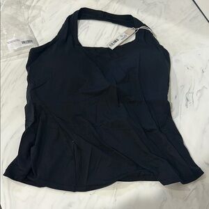 Buffbunny halo halter tank in black